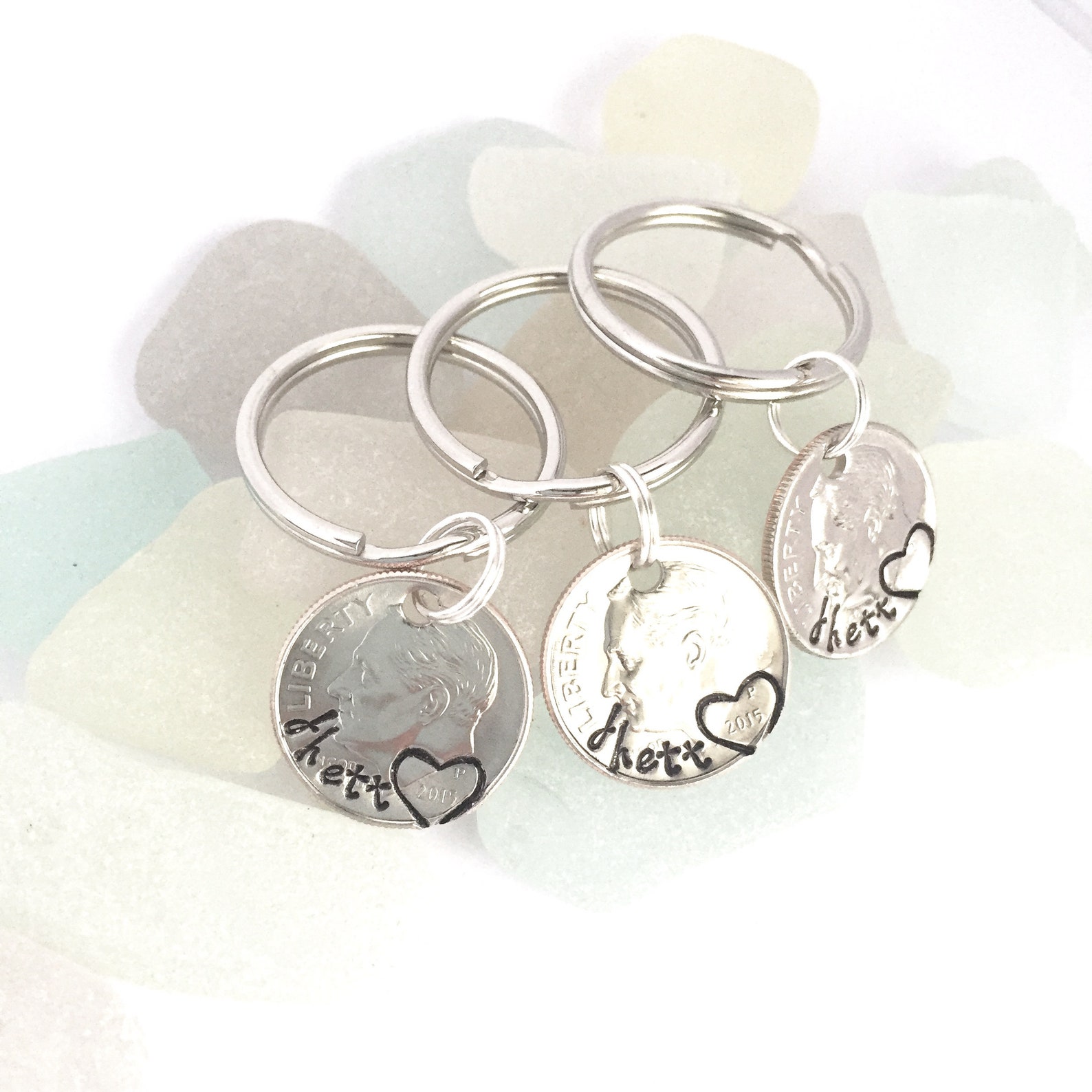 Dimes From Heaven Hand Stamped Dime Keychain Loss of Loved Etsy