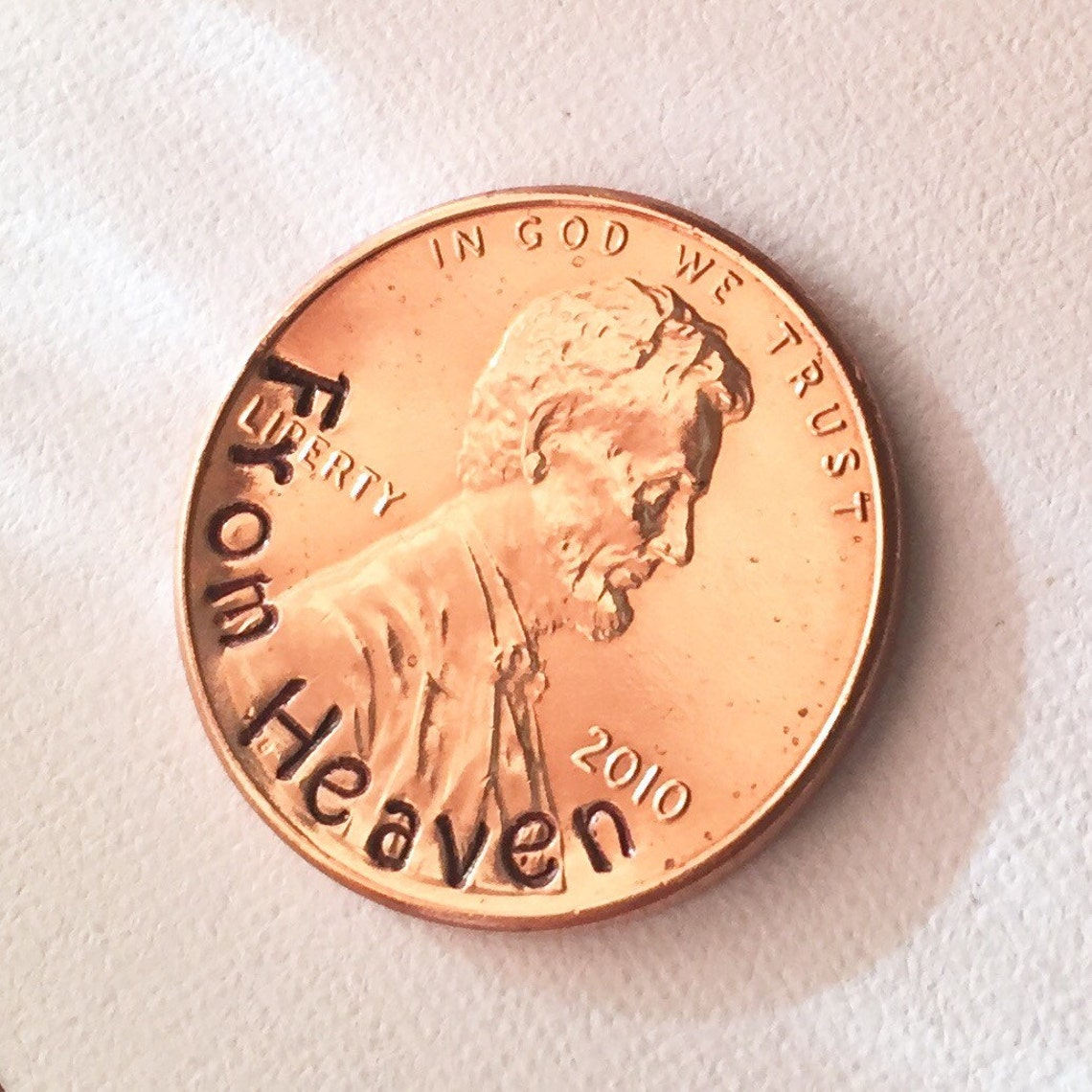 Pennies From Heaven Hand Stamped Memorial Gift Custom Etsy