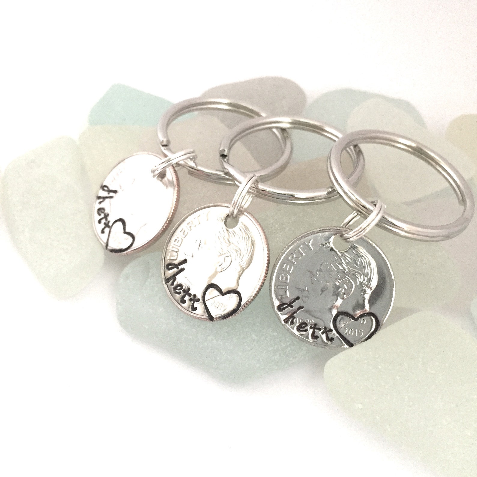 Dimes From Heaven Hand Stamped Dime Keychain Loss of Loved Etsy