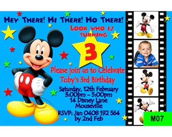 Mickey Mouse Invitation - Digital Personalized Invite - Mickey Mouse Party Invite M07