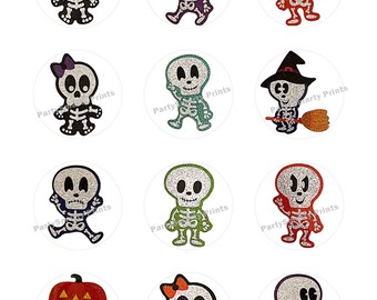 Halloween Skeleton 2 Inch Rounds