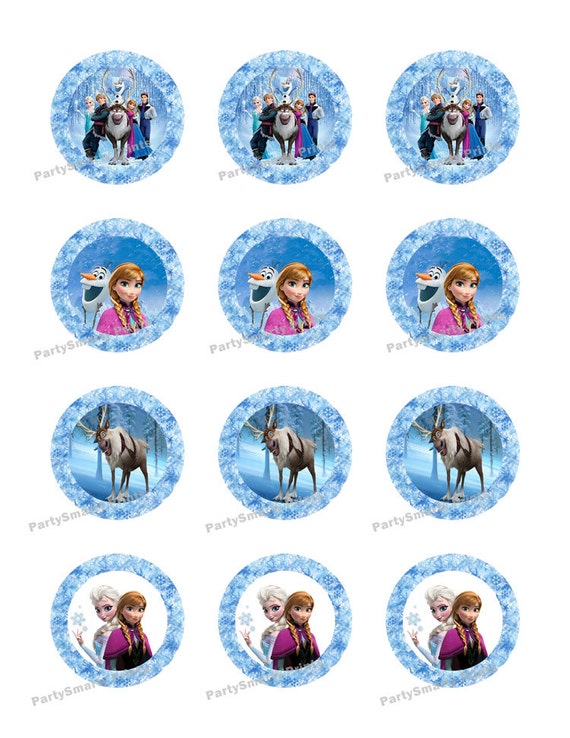 Frozen 2 inch Round - Digital Download - Cupcake Topper - Sticker - Frozen  Party