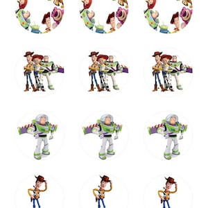 Toy Story 2 inch ronde - Digital Download - Cupcake Topper - Sticker - Toy Story partij