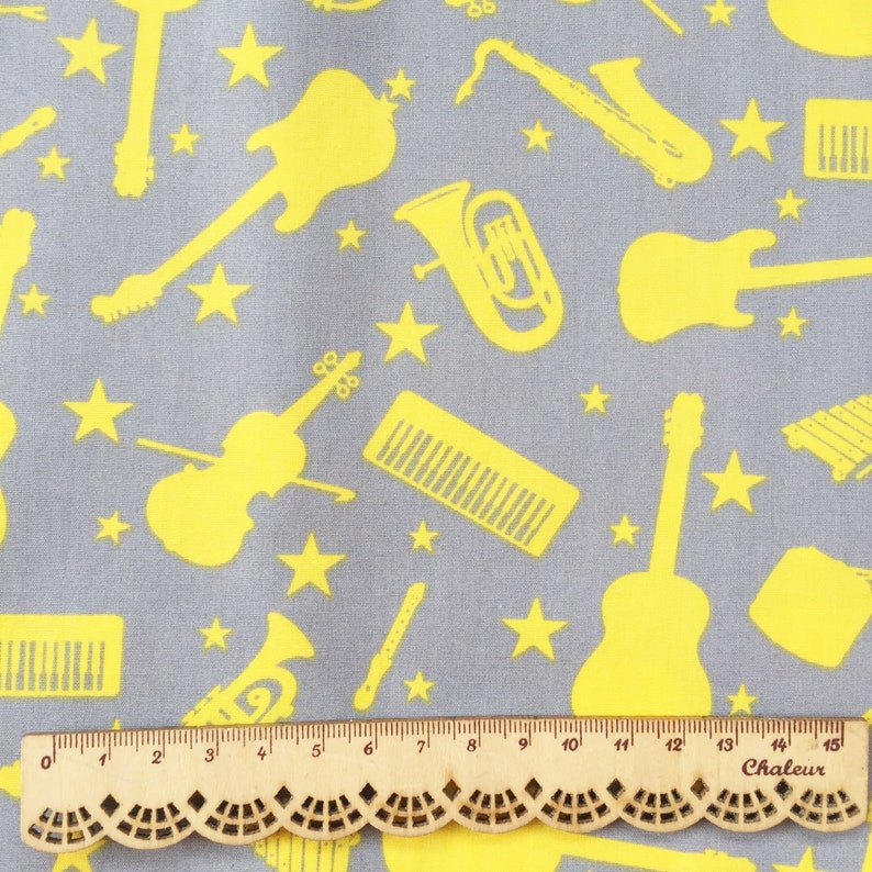 GUITAR COTTON FABRIC By The Yard Music note cotton fabric Etsy