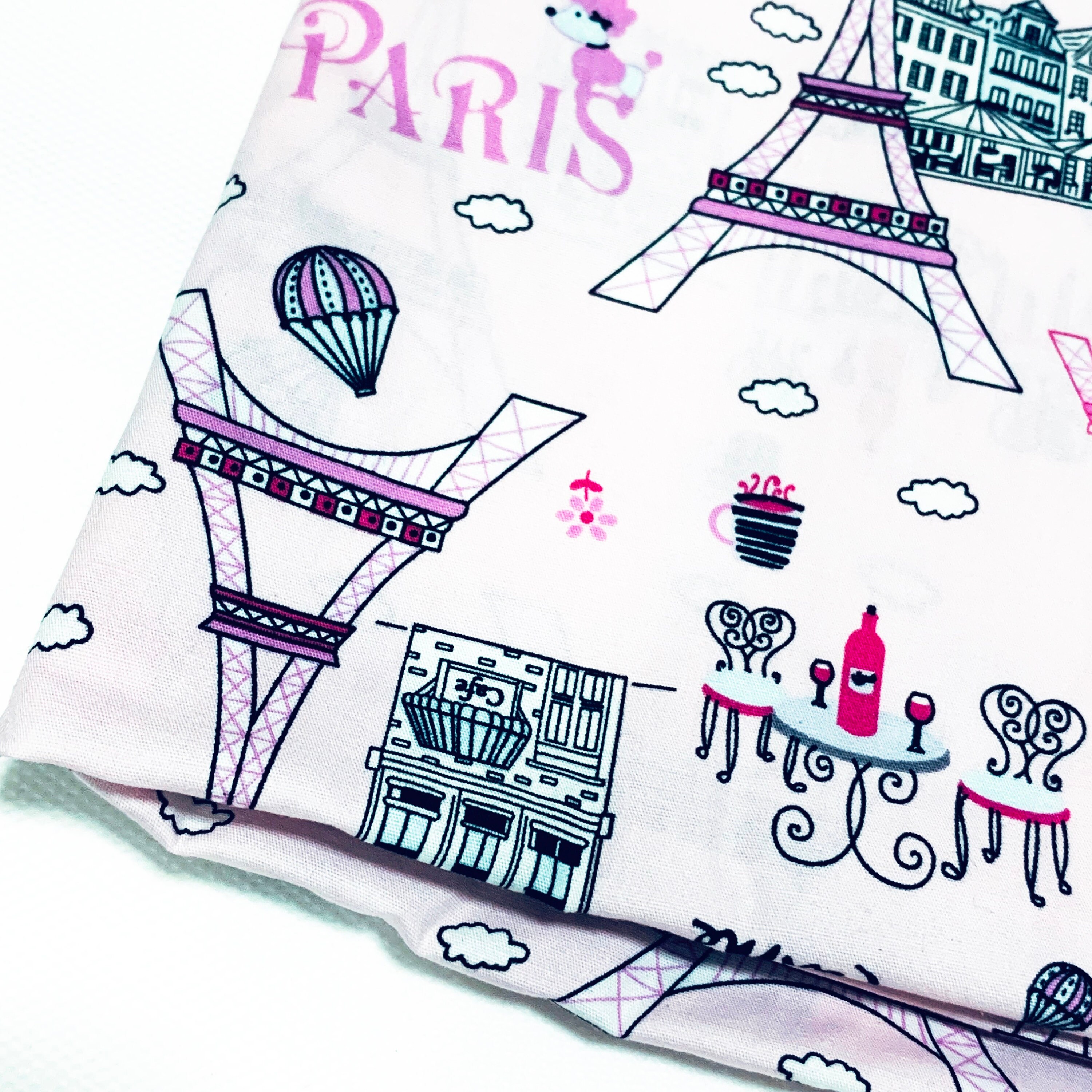 Cotton Fabric Paris Fabric Eiffel Tower Flower Fabric Etsy