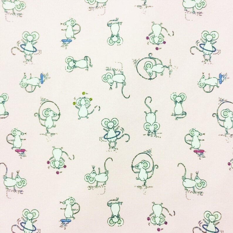 RAT FABRIC By The Yard Pink mouse fabric animal fabric kids Etsy