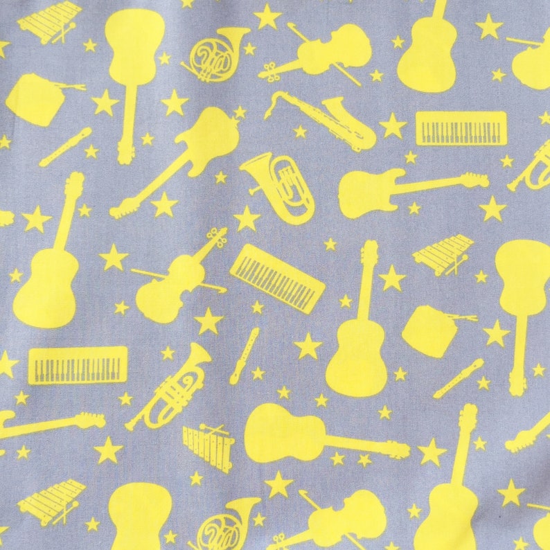 GUITAR COTTON FABRIC By The Yard Music note cotton fabric Etsy