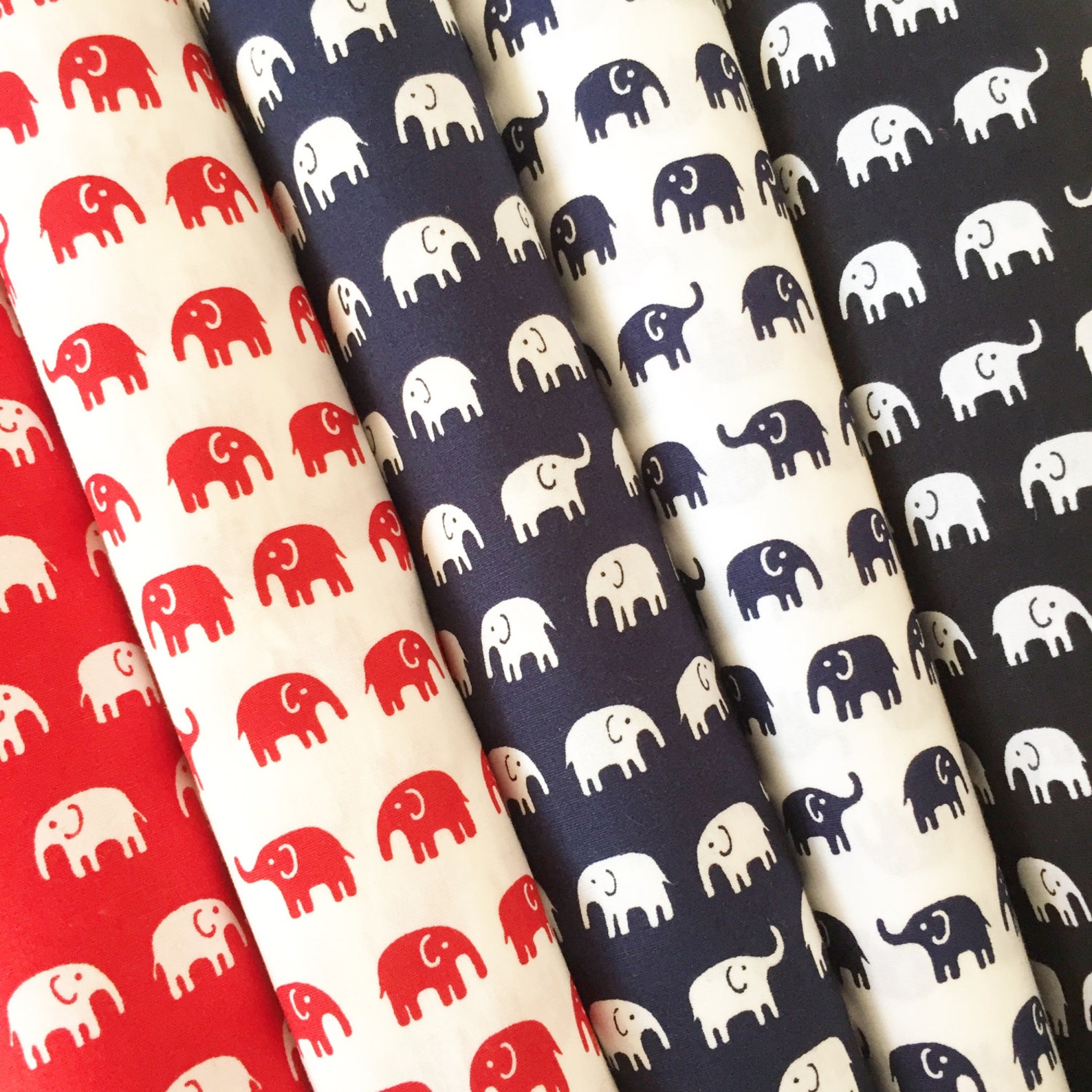 Elephant cotton fabric by the yard kids fabric girl Etsy