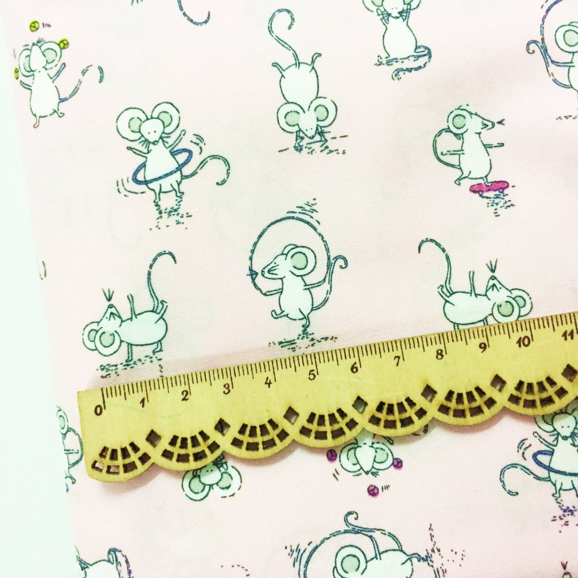 RAT FABRIC By The Yard Pink mouse fabric animal fabric kids | Etsy