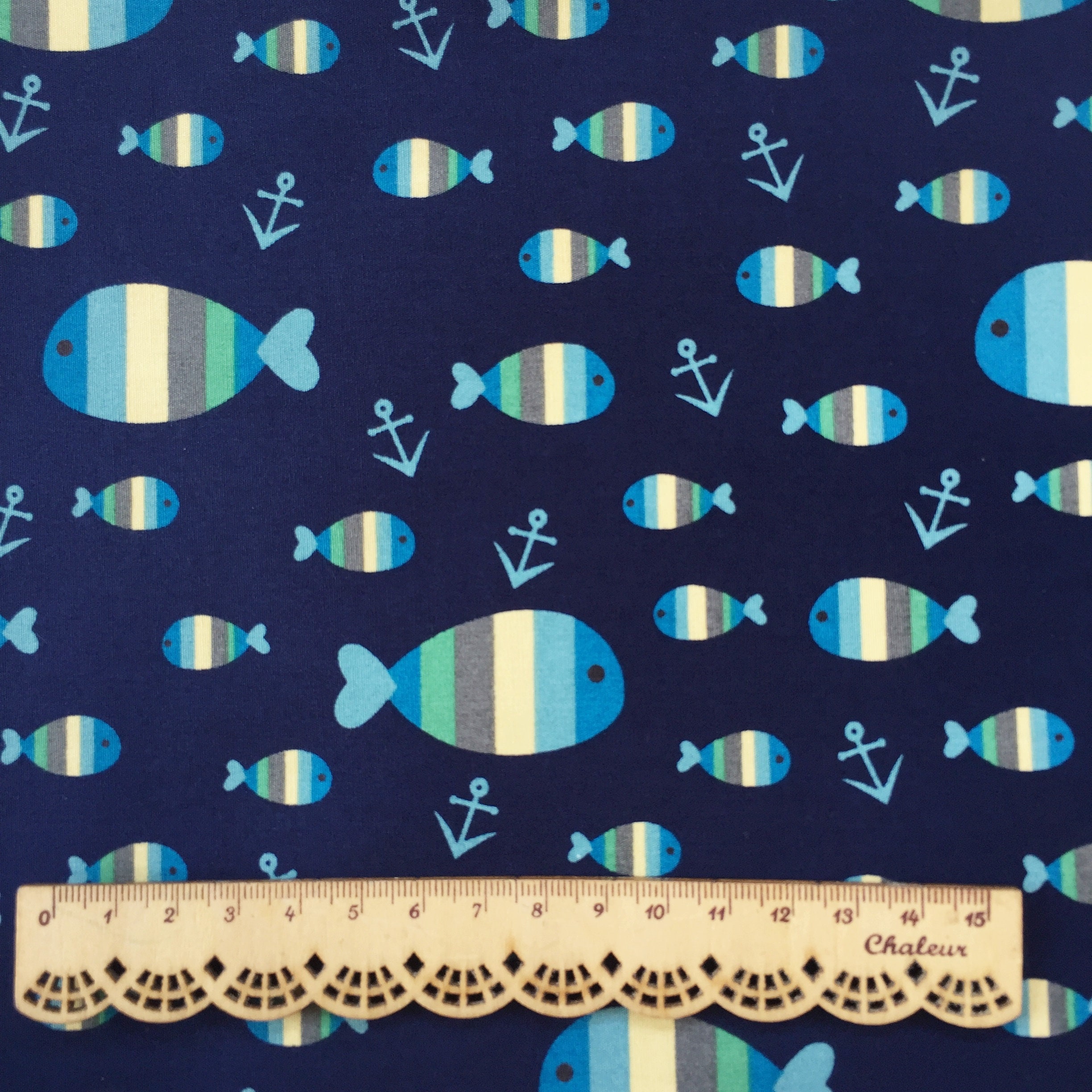 FISH FABRIC By The Yard Fish Pattern Scandinavian Fabric Etsy