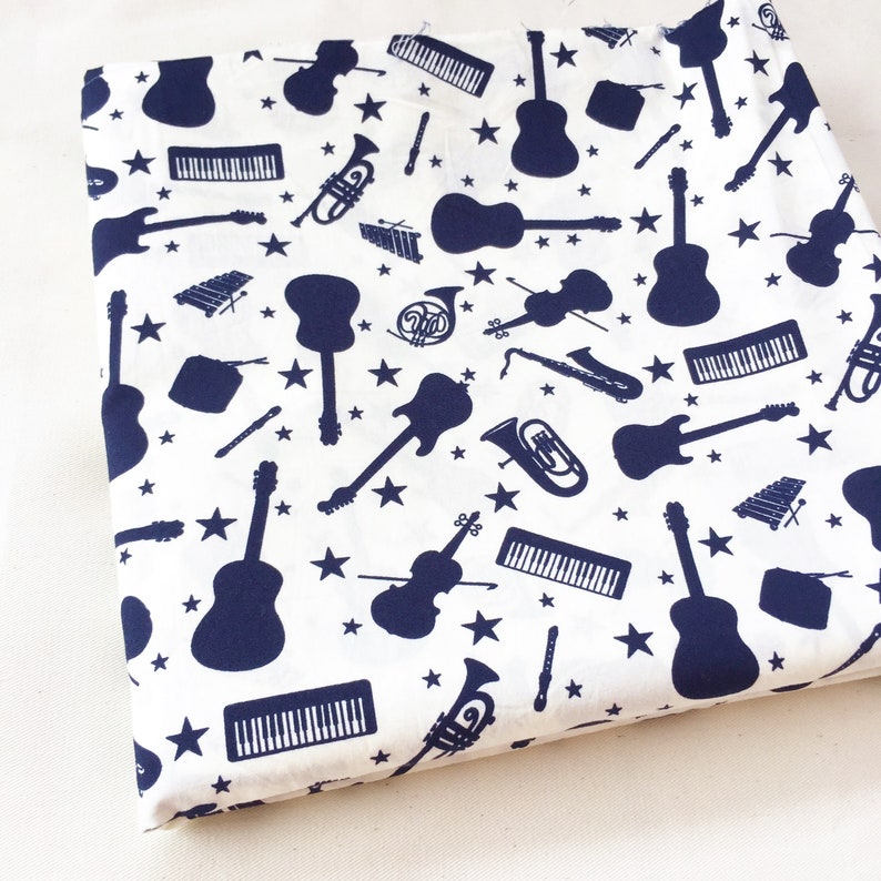 GUITAR COTTON FABRIC By The Yard Music note cotton fabric Etsy