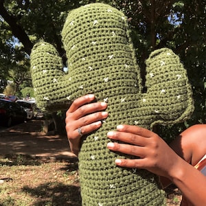 Crochet Saguaro Cactus Throw Pillow image 1