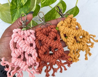 5 qty Keychain sets | boho macrame keychain sets | boho wristlet | stocking stuffers