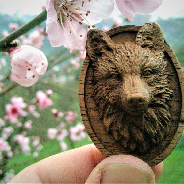 Fox Necklace Wood Pendant Jewelry Carving Animal Art Personalized Gift Woodland Animal Charm Necklace Brown Woodwork Fox Totem Wildlife