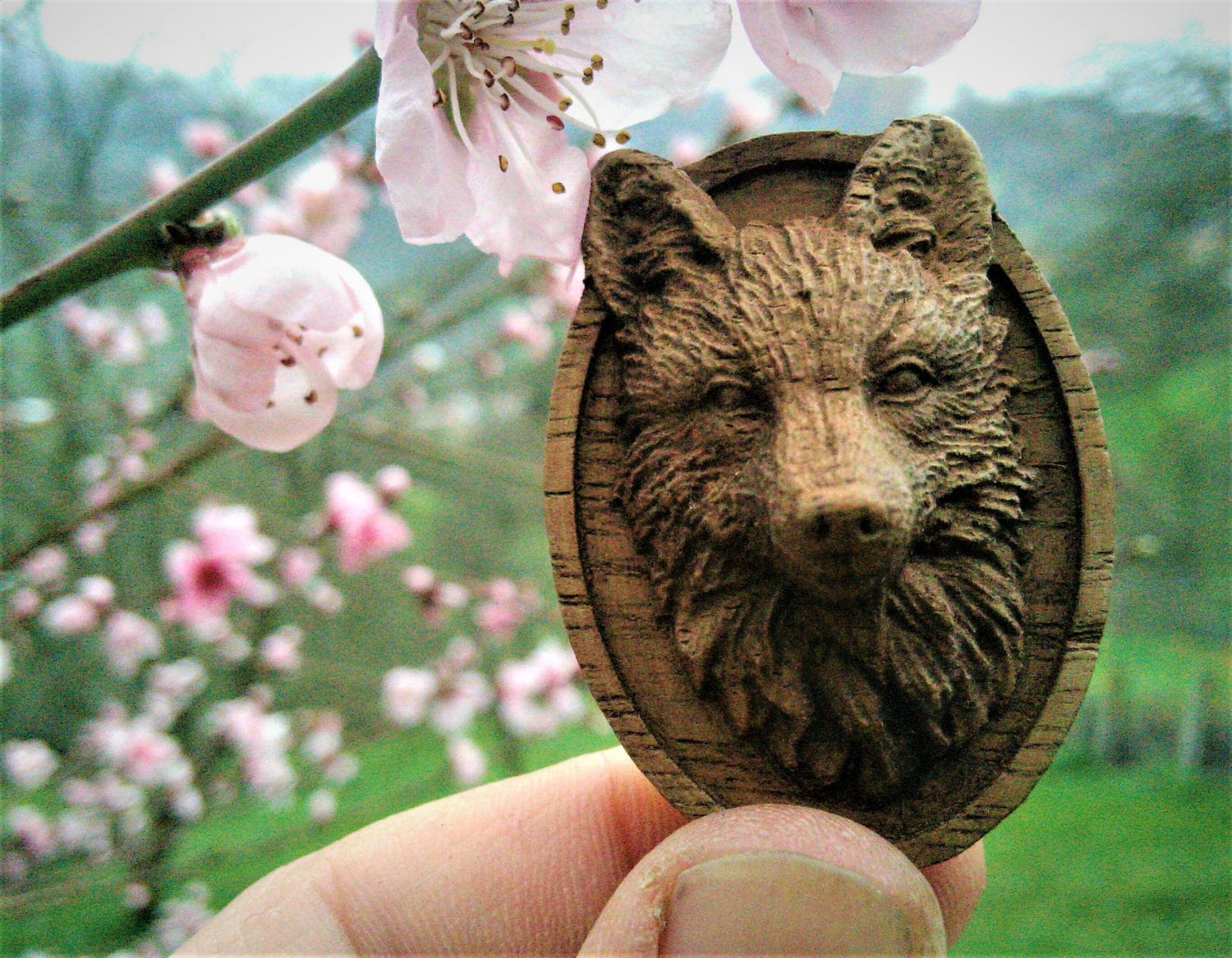 Fox Collier Bois Pendentif