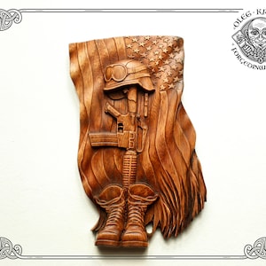 Tribute American Fallen Hero Flag Wall Hanging Plaques Decor Art Military Wood Carving Picture American Рatriot Marine Jolly Leatherneck