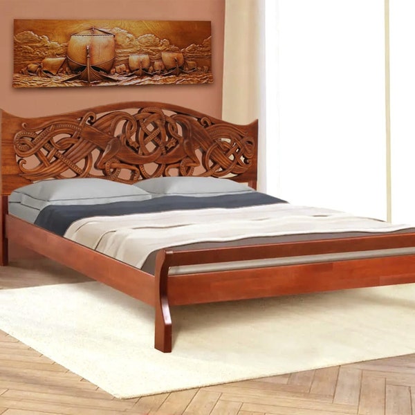 Carved Wood Headboard - Etsy