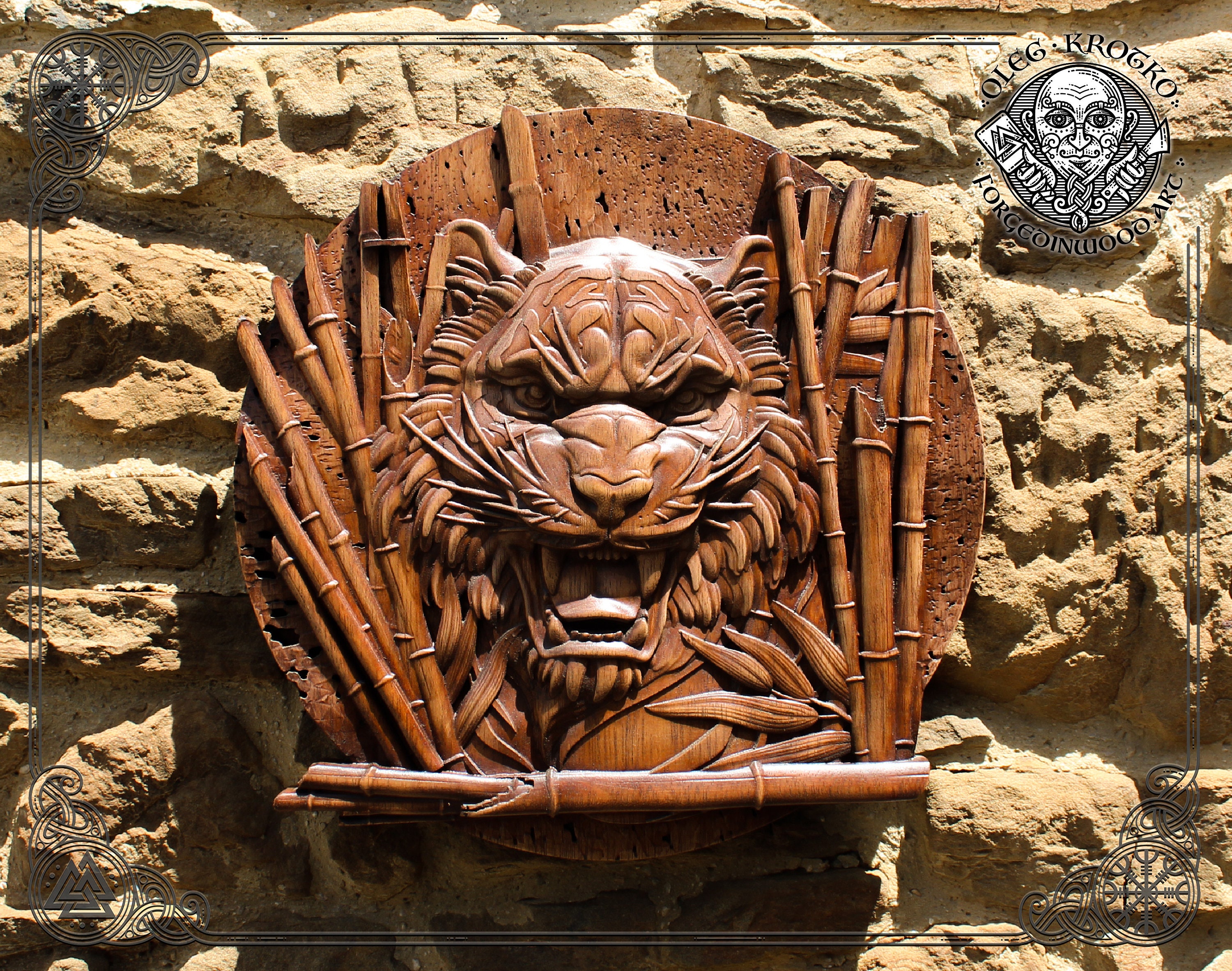 Tiger Luxury Carved Plaque, Animal Home Decor, Fine Wood Tiger Luxury Carved Plaque, Animal Home Decor, Fine Wood