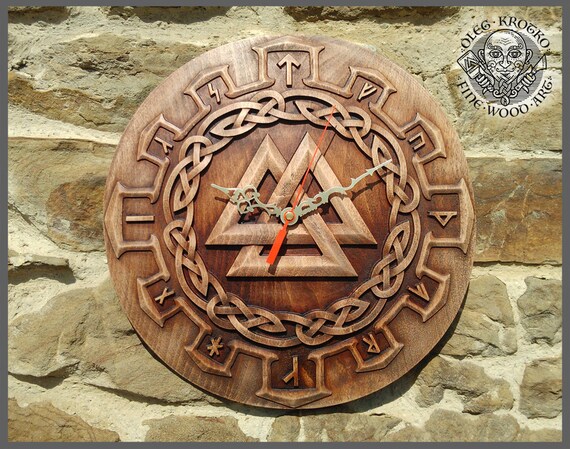 Walknut Clock Valknut Viking Symbol Plaques Home Decor Norse - Viking Wall Art Plaque Walknut Clock Valknut Viking Symbol Plaques Home Decor Norse - Viking Wall Art Plaque