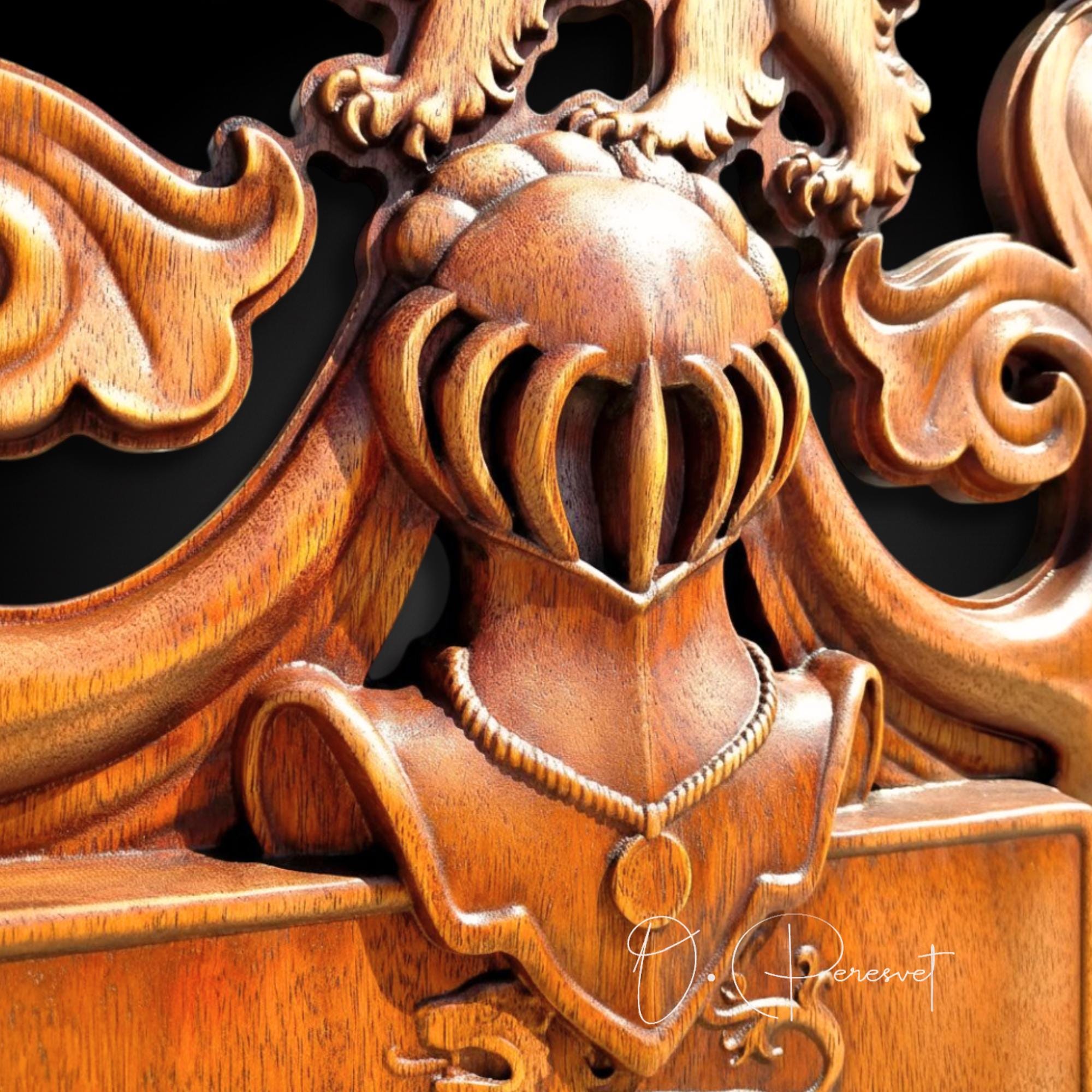 手彫りの家紋、カスタム紋章木製アート（32x23インチ） - Etsy 日本