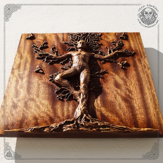 イロコ材のツリーマン彫刻、異教の室内装飾 - Etsy 日本