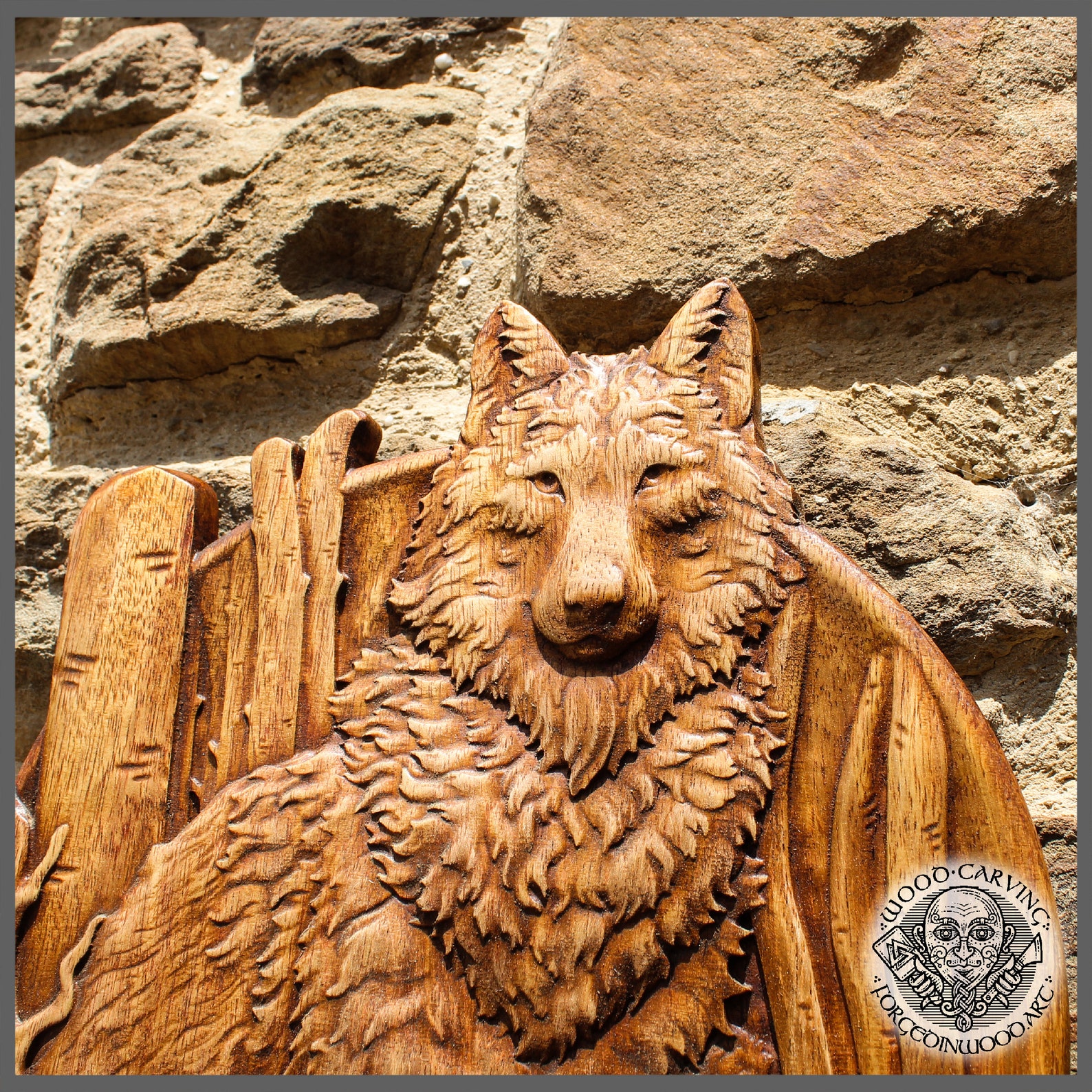 WOLF Graceful Wood Carving Animal Picture. Wild Life Wall Etsy