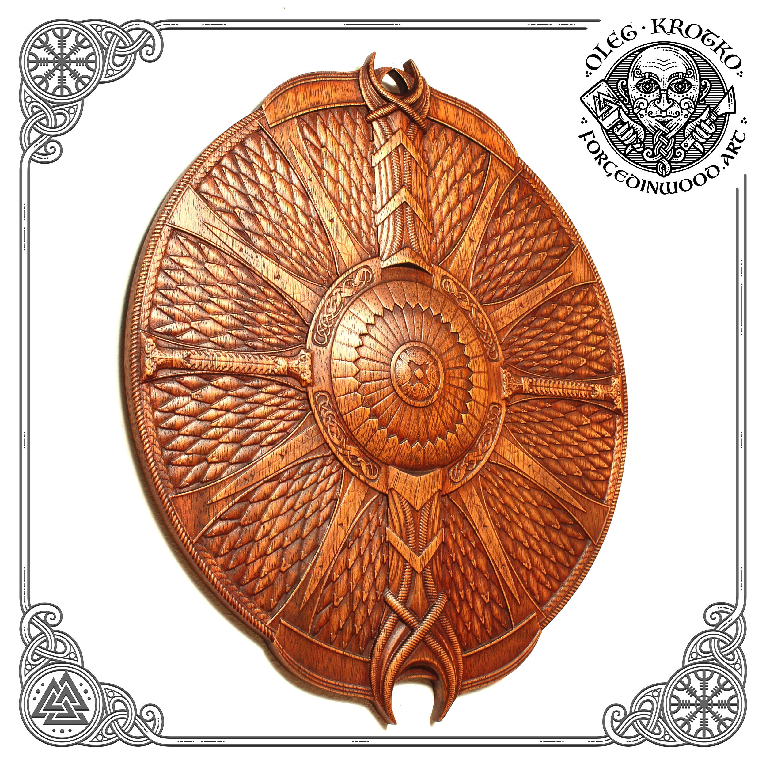 Magic Shield Best Gift for Viking Wood Carved Viking Wall - Etsy