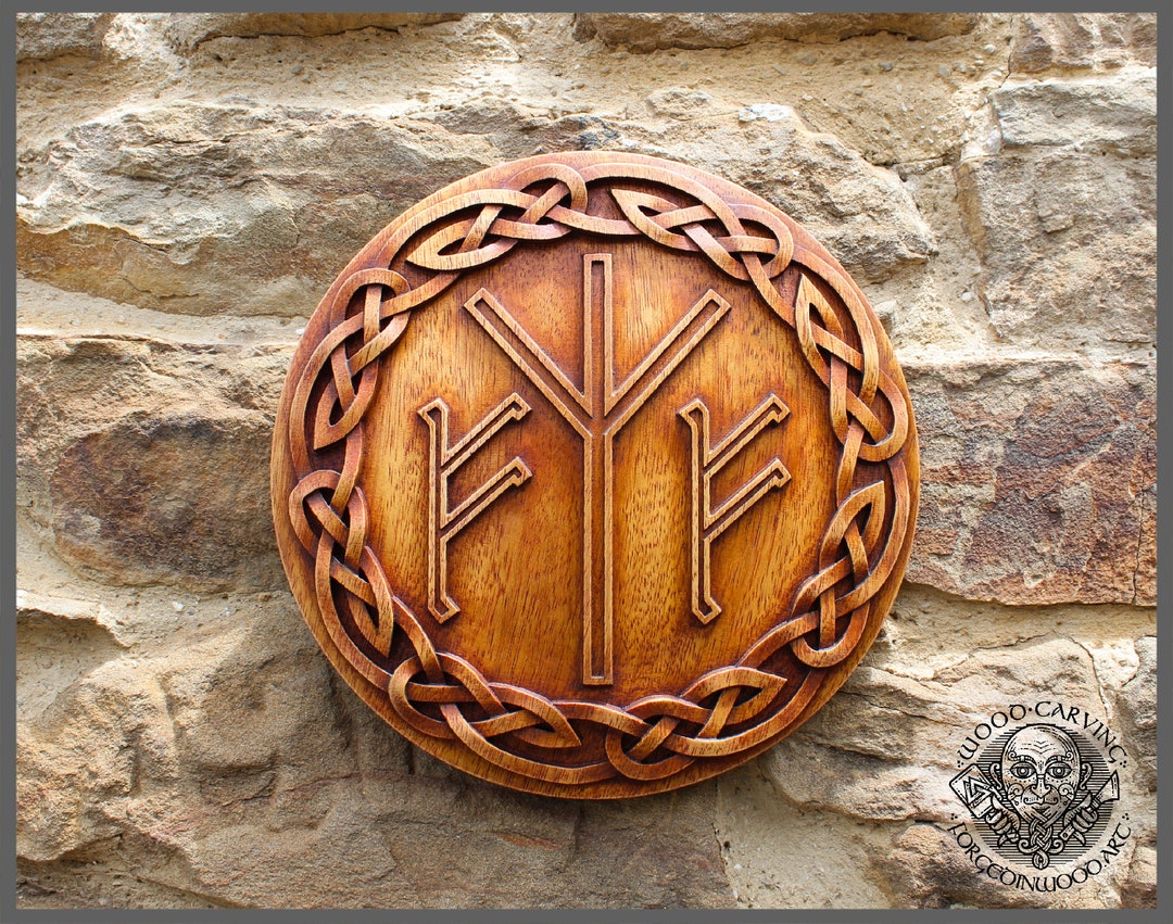 Thinkday Viking Decor Nordic Sign Code Wall Celtic Rune Black