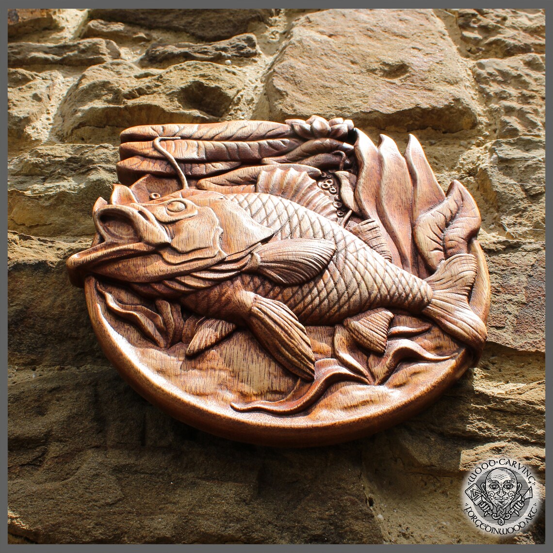 CRUCIAN CARP Graceful Wood Carving Picture Wild Life Wall | Etsy