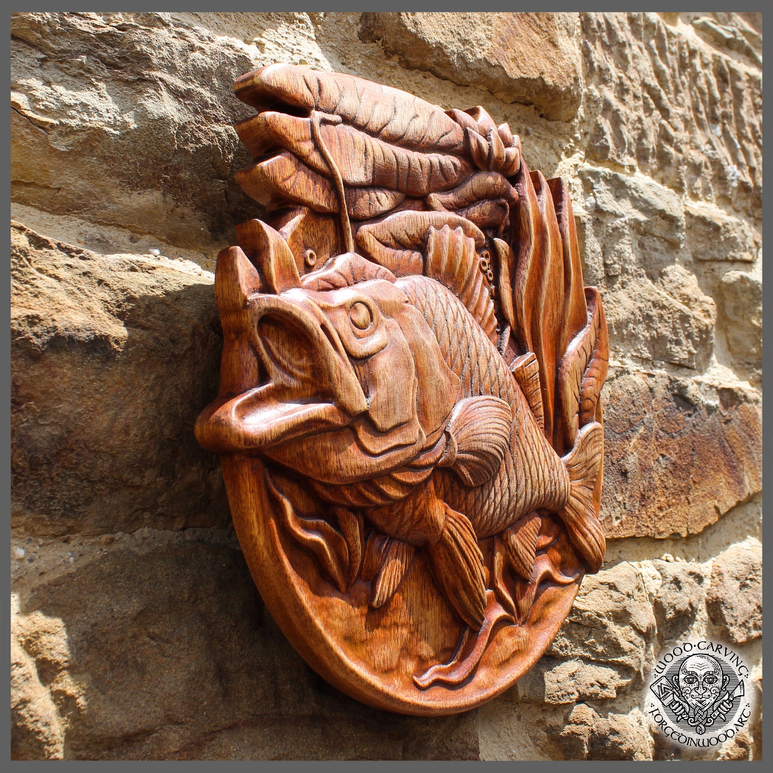 CRUCIAN CARP Graceful Wood Carving Picture Wild Life Wall - Etsy