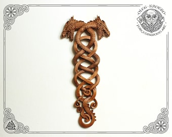 Norse Dragons Fantastic Animal Custom Wood Carving Wall Art Norse Rustic Nordic Gift Hunter Cabin Celtic Heathen Home Wall Hanging Viking