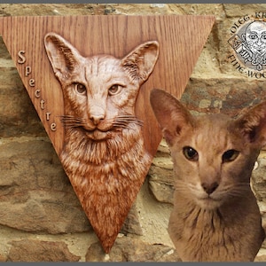 Realistic Custom Animal Portrait Cat Dog Carving Wood Picture Wall Home Decor Personalise Fine Art Carving Sculpture Gift Wall Hanging