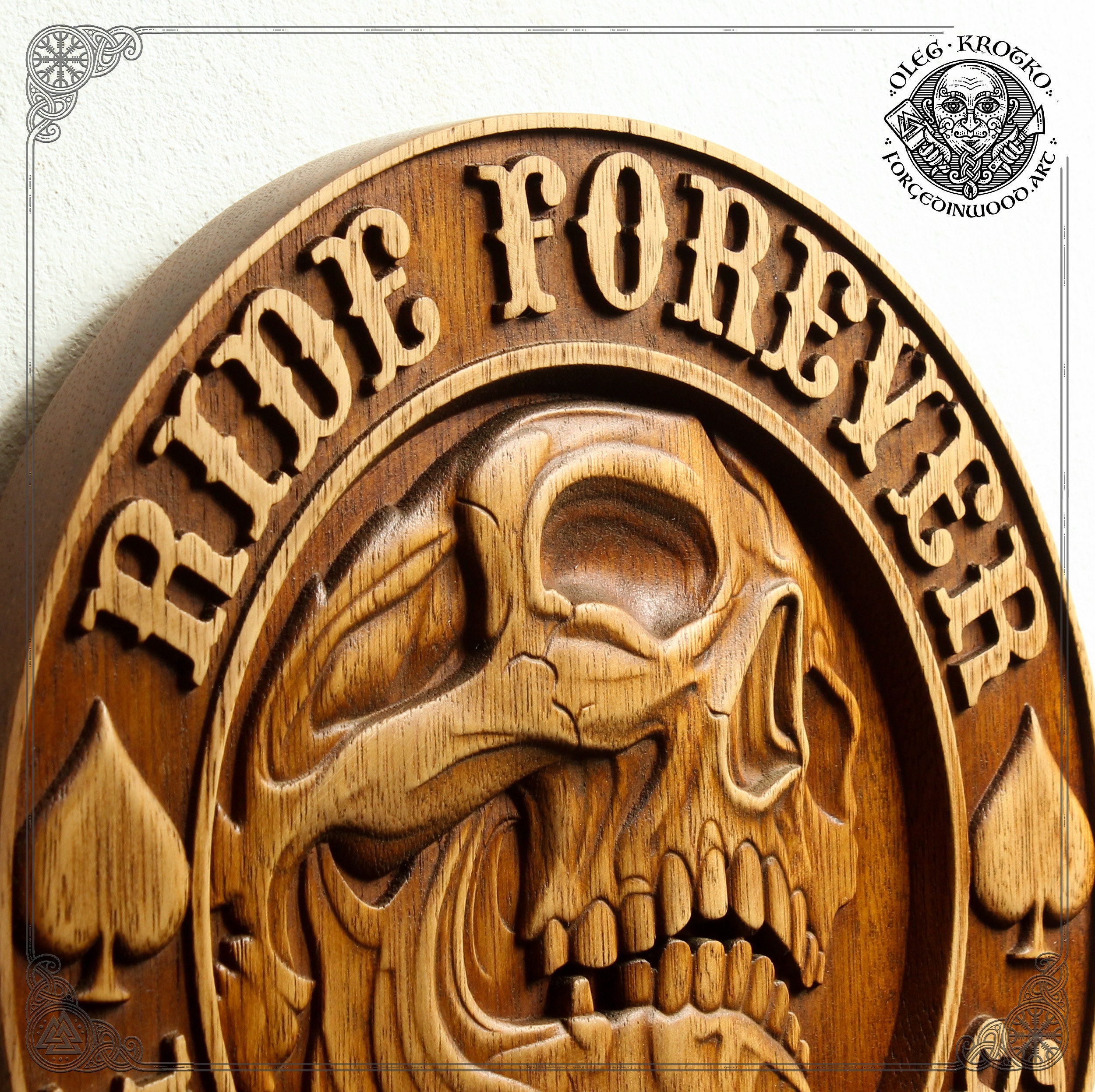 Wood Carving Plaque Harley Davidson Motor Cycles Biker Skull Wood Carving Plaque Harley Davidson Motor Cycles Biker Skull