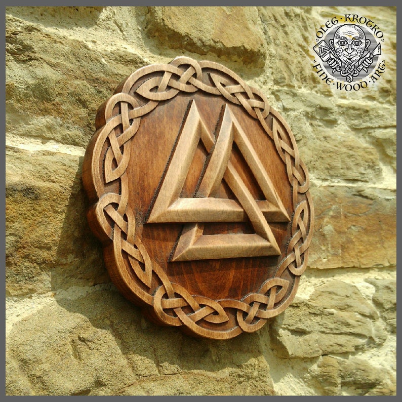 Walknut Viking Home Decor Knotwork Art Norse Thor Odin Wood Etsy