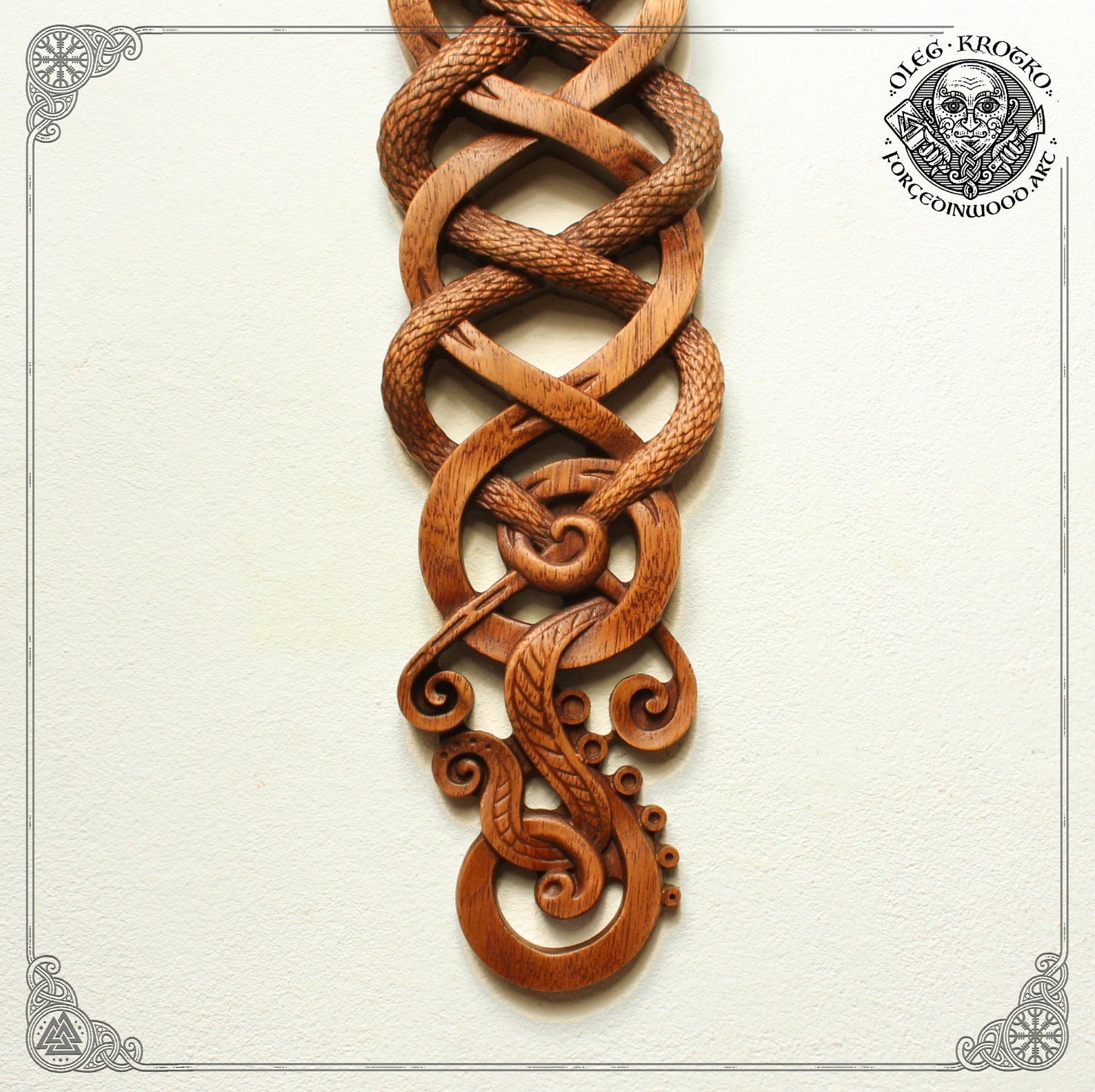 Norse Dragons Fantastic Animal Custom Wood Carving Wall Art Etsy