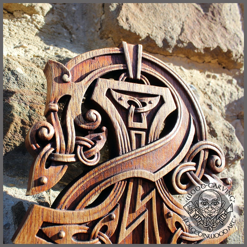 Thor Hammer Norse Wood Carving Vikings Odin Art Pagan Heathen - Etsy