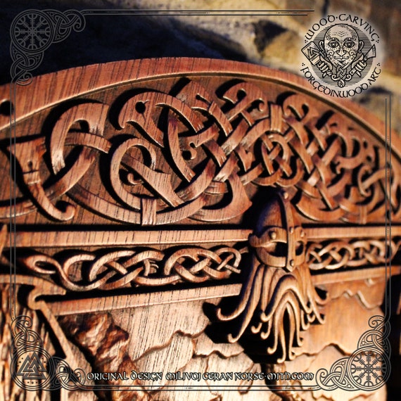 Ragnarok Luxury Wood Carving Picture. Vikings Home Decor. Norse Mythology. Pagan Gods. Heathen Wall Hanging Plaque. Celtic Knotwork Frame. - Etsy Denmark