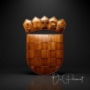 Custom Wood Carving Coat of Arms, Heraldic Art Wall Decor
