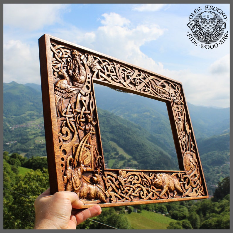 Freya Wood Carving Elegant Viking Frame Odin Home Decor Norse - Etsy