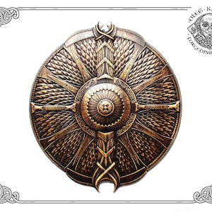 Guardian shield, Best gift for Viking, Wood carved viking wall hanging, Celtic home decor, Norse wooden art, Valhalla Wood decor for man