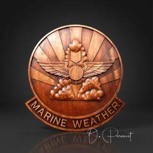 Heraldic Art USA Marine Wood Carved Coat Arms Crest Blazon Family Patriot Home Decor Wall Hanging Crest Man Cave Heraldic Gods Wall Decor