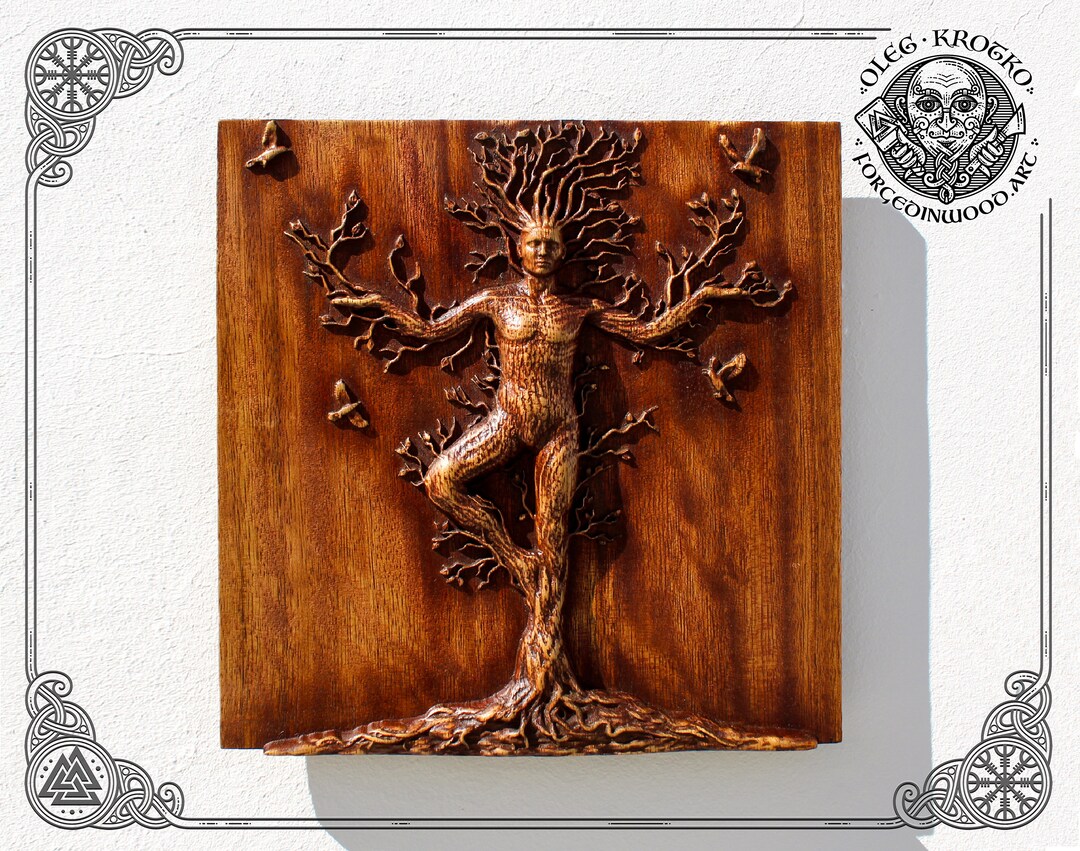 Iroko Wood Treeman Carving, Pagan Home Decor - Etsy 日本