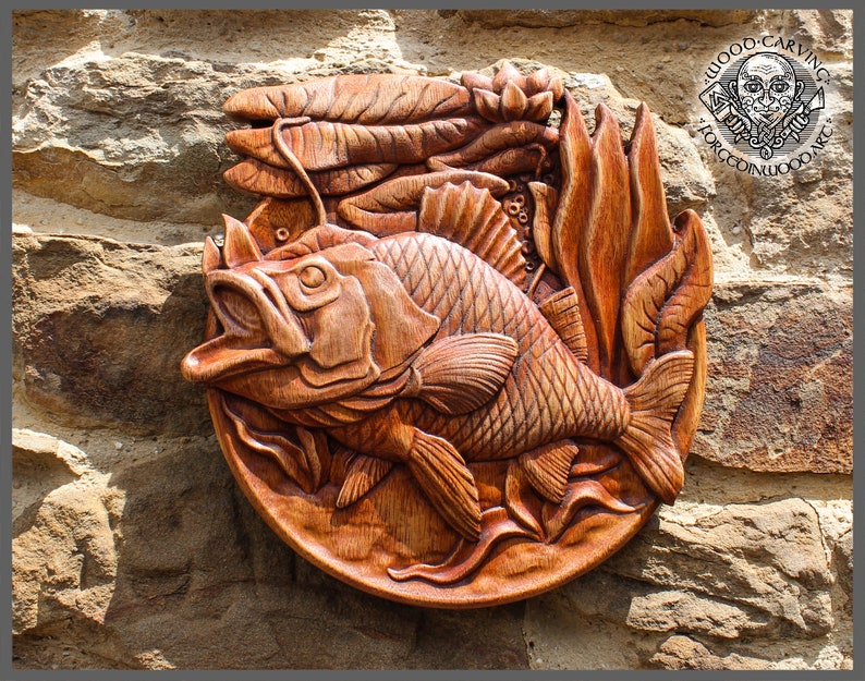 CRUCIAN CARP Graceful Wood Carving Picture Wild Life Wall - Etsy