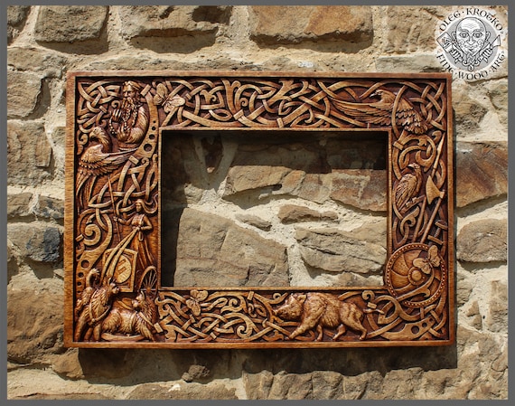 Freya Wood Carving Elegant Viking Frame Odin Home Decor ... Freya Wood Carving Elegant Viking Frame Odin Home Decor ...