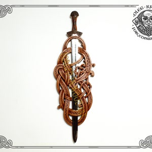 Exquisite Handcrafted Sword Holder and Luxury Viking Art for Home Decor - Immersed in the Tales of Norse Mythology Celtic Heathen Traditions