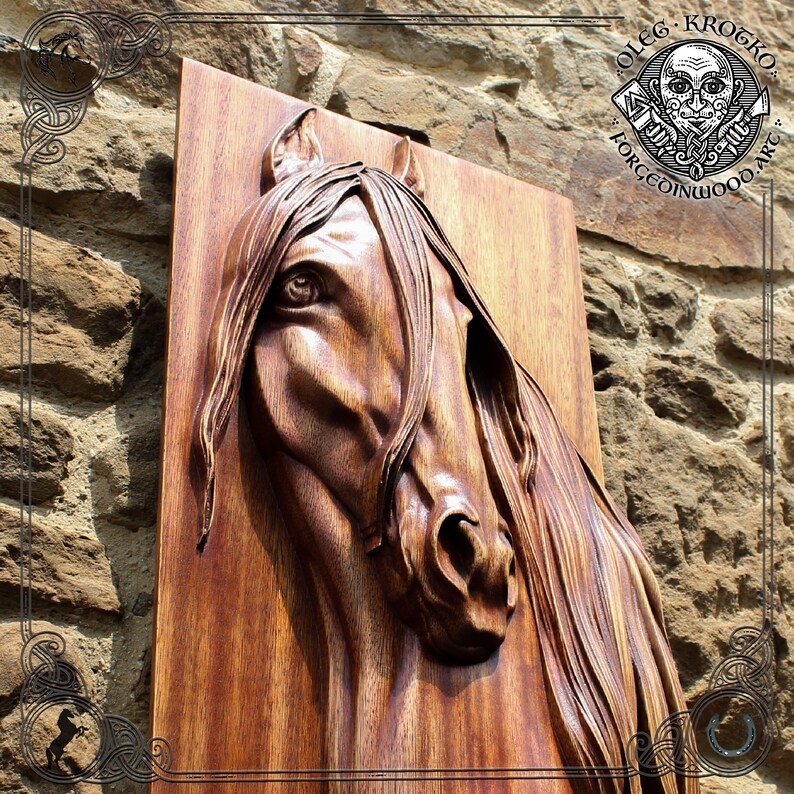 Fabulous Wooden Horse Portrait Luxury Wall Hanging Decor Etsy