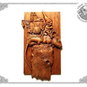 Traveler fairy tale, Fantasy story, Cute carved picture, Sweet romantic gift, Wall hanging art, Wooden decor, Kinds Children decor art.