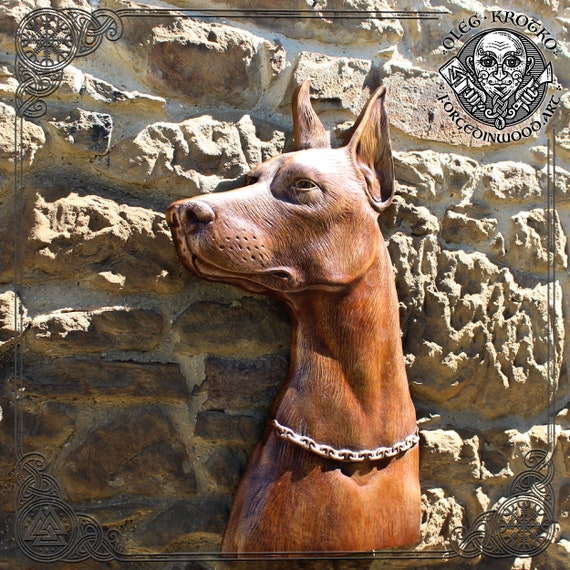 Luxury Carved Wooden Doberman Portrait Animal Wood Wall Hanging Dog Home Art Decor Wood Carving Housewarming Gift Man Cave Rustic Etsy
