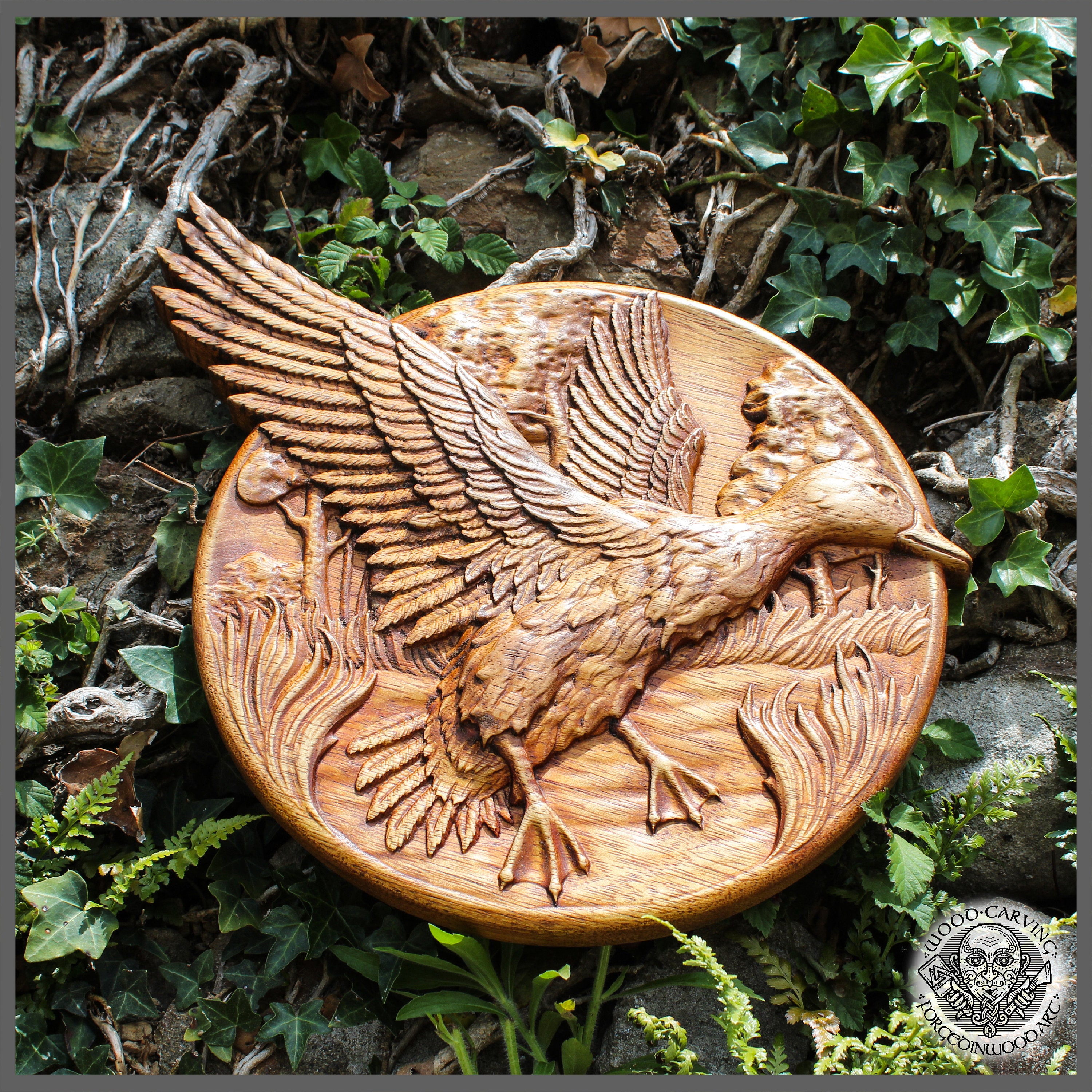 Canard Colvert en bois sculpté et peint à la main