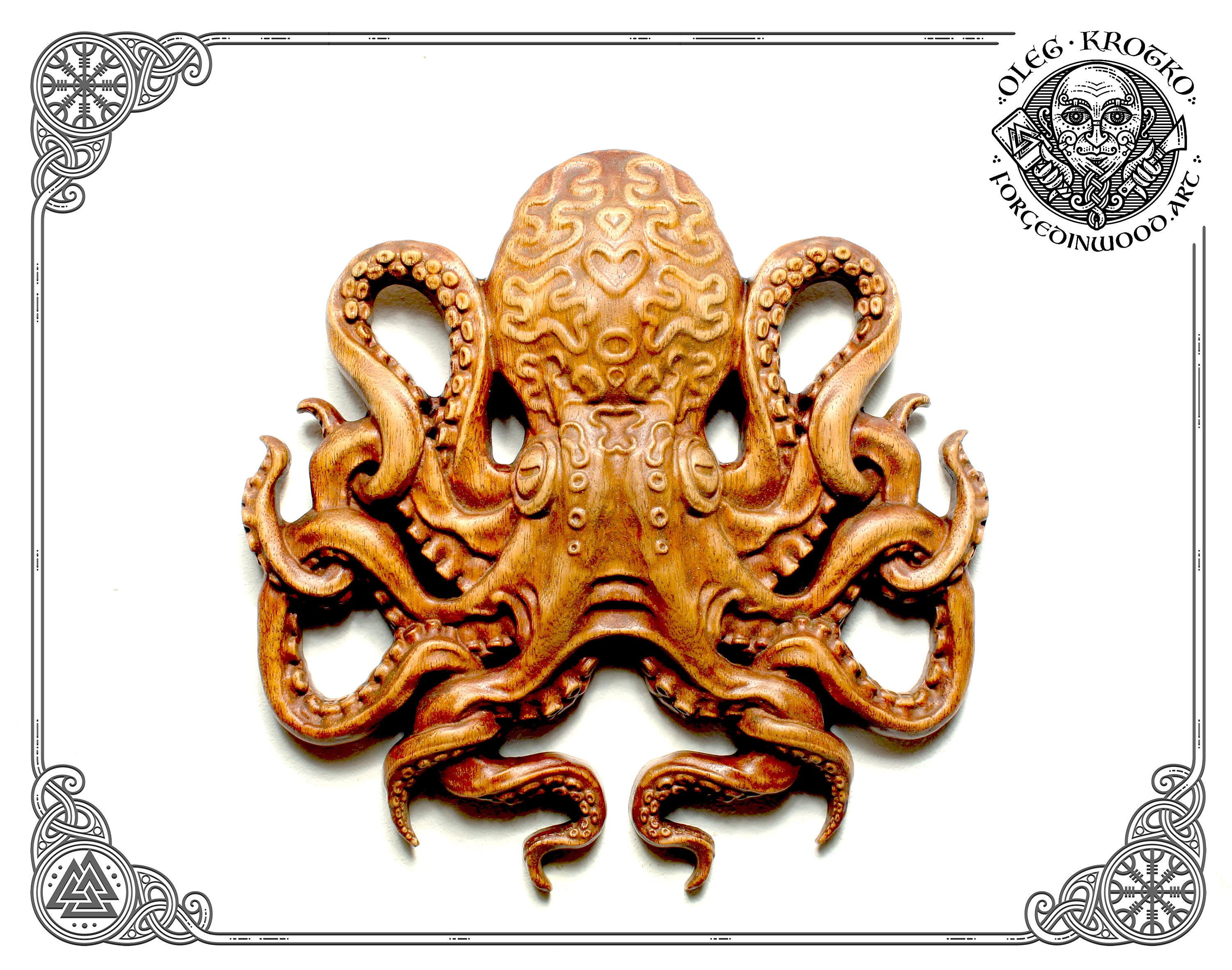 Iroko Wood Carved Octopus, Nautical Wall Art - Etsy